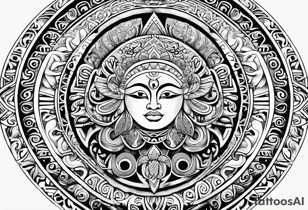 the sun god maori tattoo idea