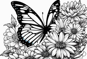 Butterflies and chrysanthemums tattoo idea