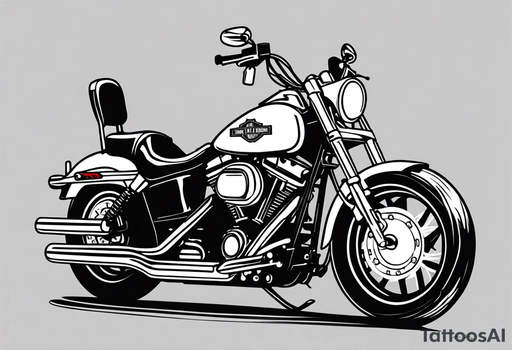 Rest in peace adam.Harley Davidson  with tall handlebars tattoo idea