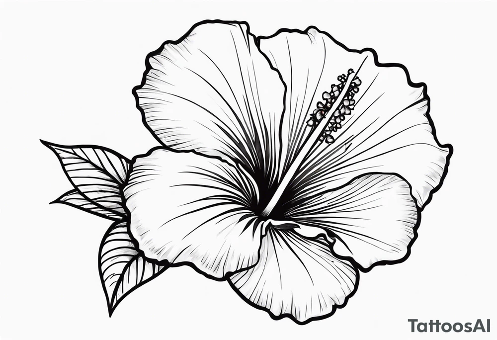 hibiscus flower with the word amor as the stem tattoo idea