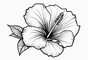 hibiscus flower with the word amor as the stem tattoo idea