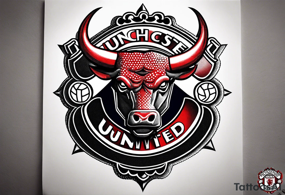 Manchester united 
Red Devil heading a 
football tattoo idea