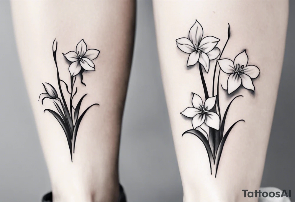 Snow drop wrapping around an ankle tattoo idea