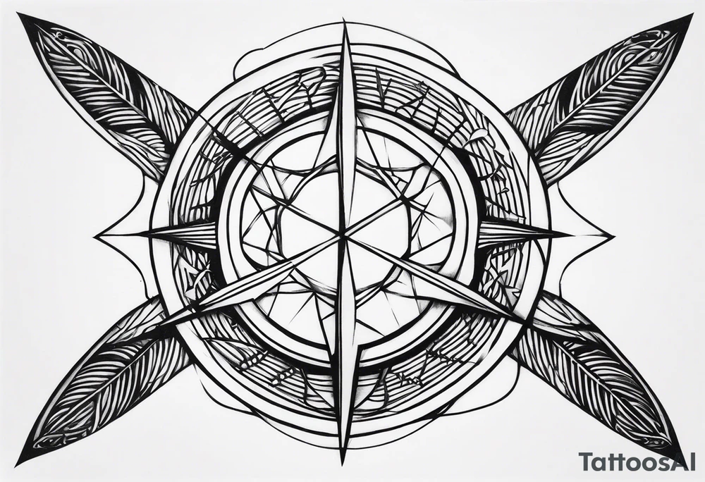 a web made out of blades tattoo idea