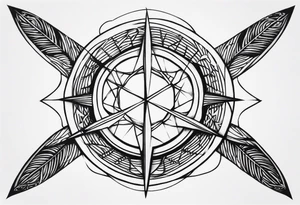 a web made out of blades tattoo idea