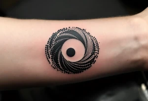 A dual spiral in contrasting black and white, reflecting yin and yang harmony. tattoo idea