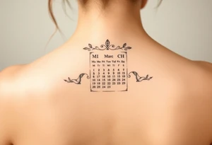 A calendar with 11th March tattoo idea