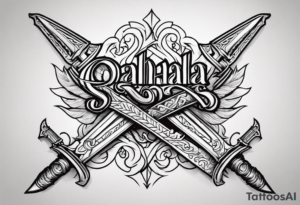 Valhalla swords tattoo idea