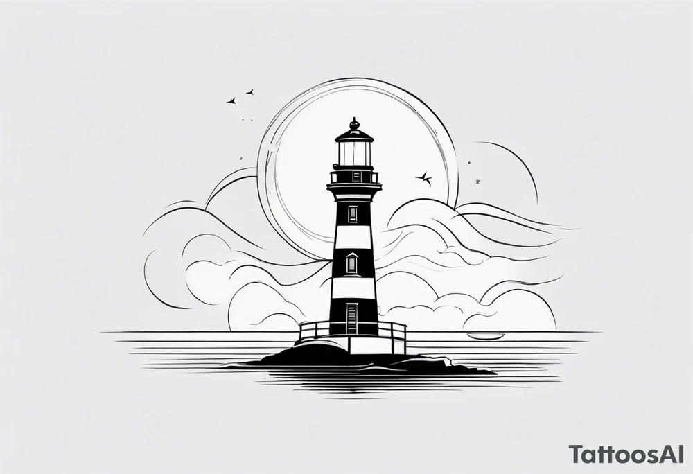 Lighthouse in draw tattoo idea