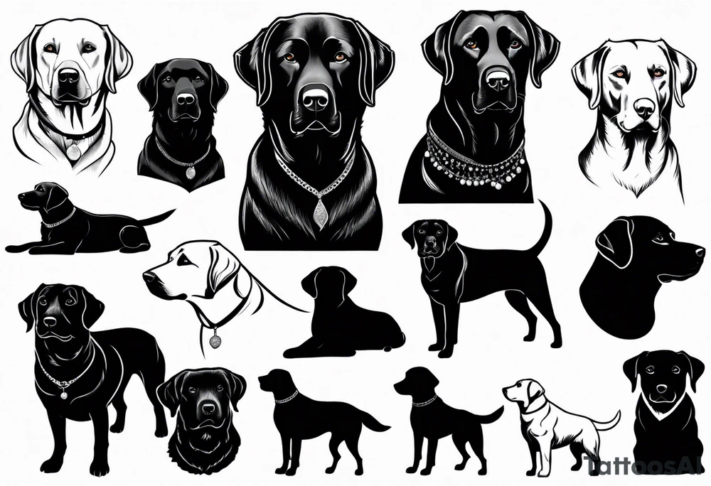 Black Labrador tattoo idea