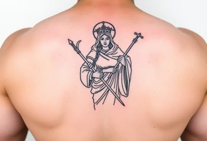 Saint Barbara carrying a riffle tattoo idea