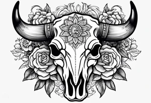 half sleeve. Western cow skull with flowers tattoo idea
