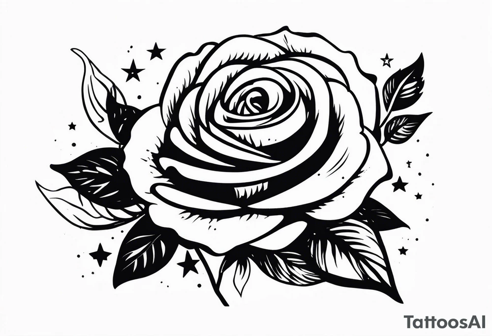 Rose, Virgo, stars, perfectly imperfect tattoo idea