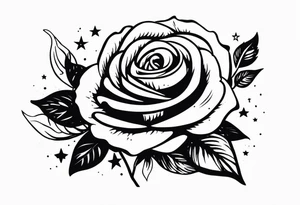 Rose, Virgo, stars, perfectly imperfect tattoo idea