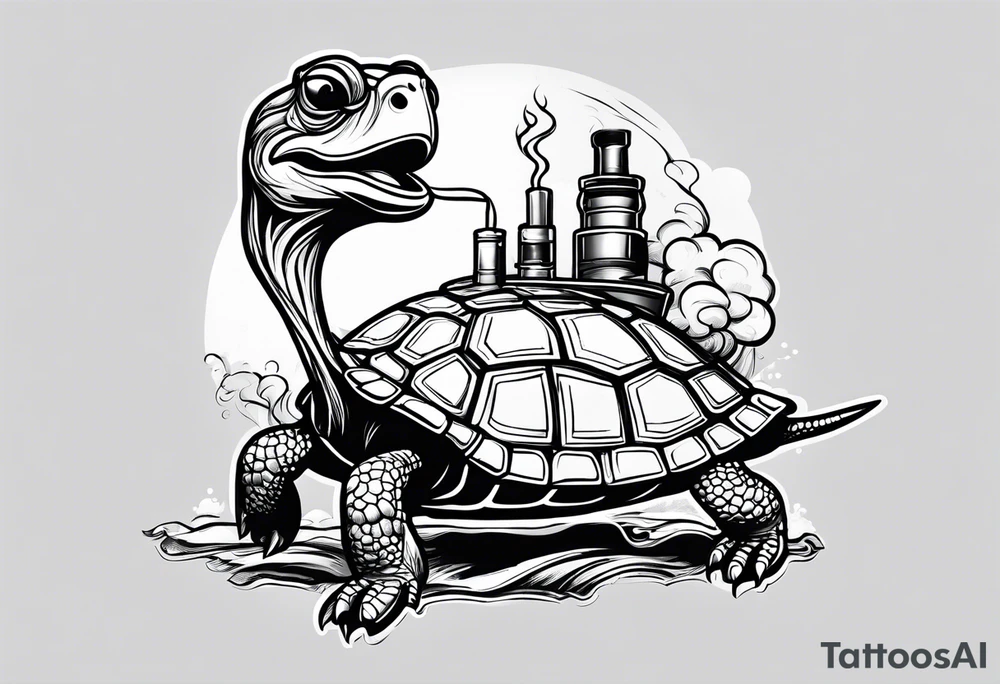 turtle smoking cigarette tattoo idea