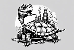 turtle smoking cigarette tattoo idea