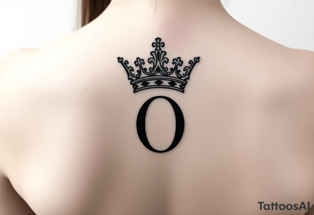 Name Oliver with a kings crown above the O tattoo idea