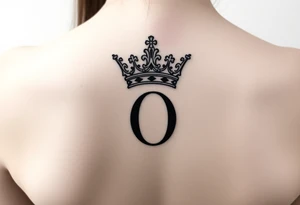Name Oliver with a kings crown above the O tattoo idea