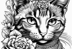 Cat on top of budha playing with a mice tattoo idea