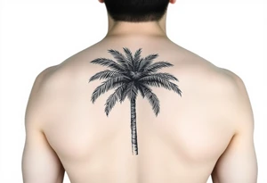 palm tree arm sleeve tattoo idea