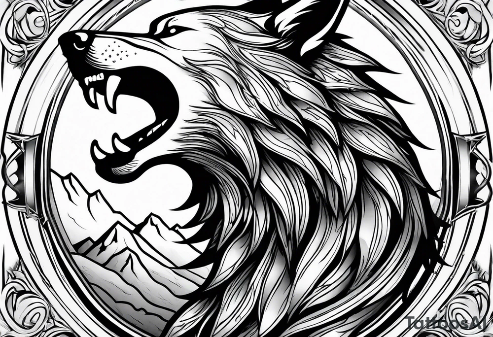 Howling Wolfpack tattoo idea