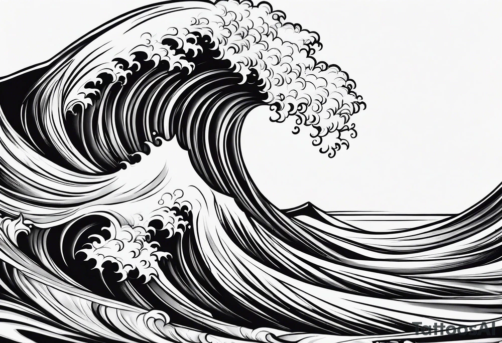 waves in a minimalist form tattoo idea
