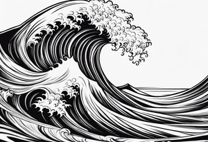 waves in a minimalist form tattoo idea
