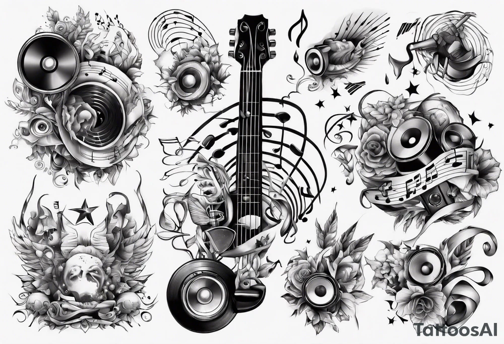 music sound tattoo idea