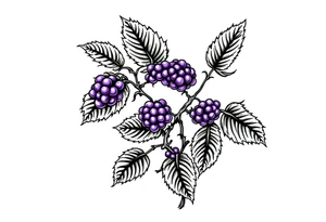 American traditional style Blackberry vine in a line tattoo idea