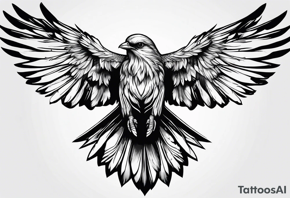 Beautiful bird flying to freedom tattoo idea