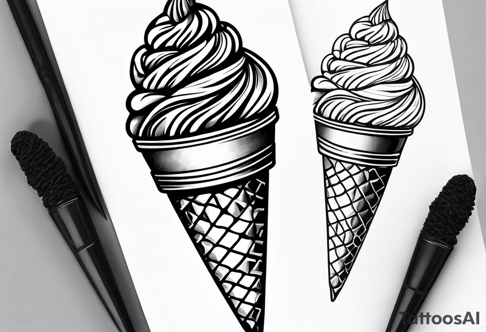 tiny ice cream cone tattoo tattoo idea