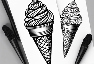 tiny ice cream cone tattoo tattoo idea