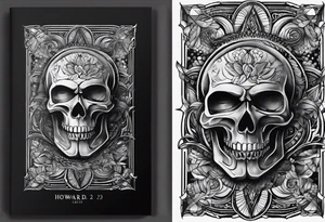 A plain book cover with the title 
"Howard 22.07.1937 - 23.03.2023" tattoo idea