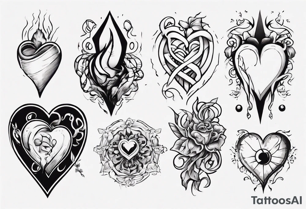 through thick and thin with a heart tattoo idea
