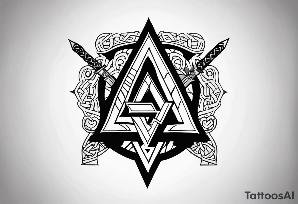 Valhalla sword shield valknut tattoo idea