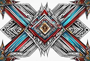 Puerto Rican tribal arm tattoo with spears tattoo idea