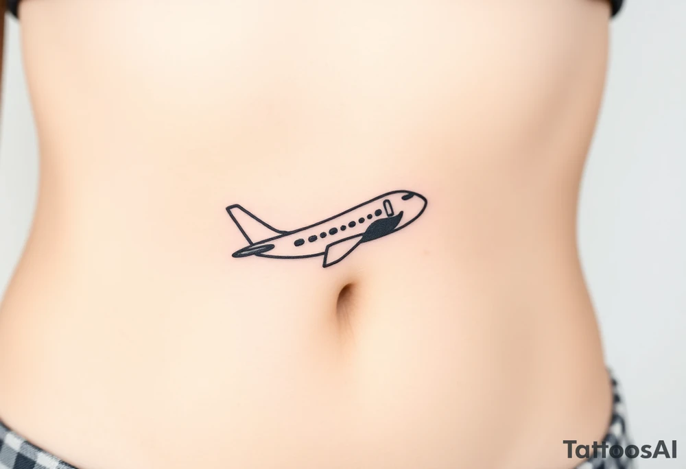 Small airplane who has moustache tattoo idea