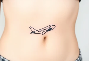 Small airplane who has moustache tattoo idea