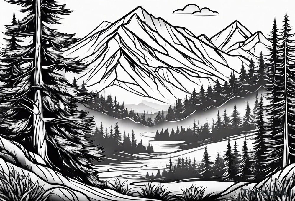 Trees
Mountains tattoo idea