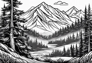 Trees
Mountains tattoo idea