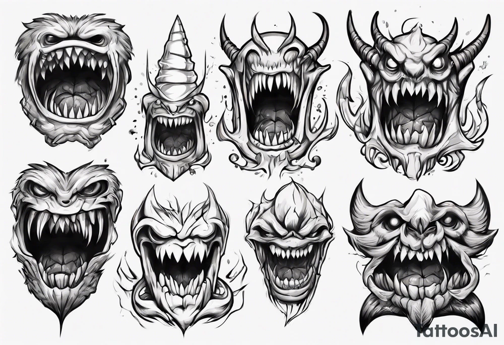 monster teeth tattoo idea