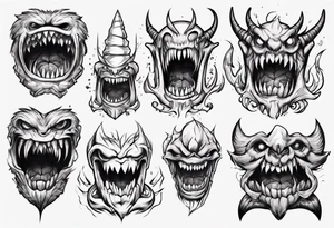 monster teeth tattoo idea