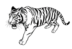 powerful majestic tiger with an extended sleeve design tattoo idea