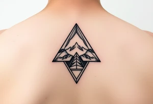 Geometric small triangle about different paths in life merge together and become stronger while being psychedelic and trippy make it fine line tattoo idea