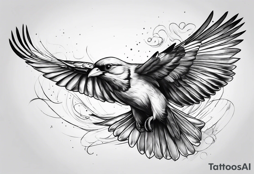 Make a preview of Bird in Flight. tattoo idea