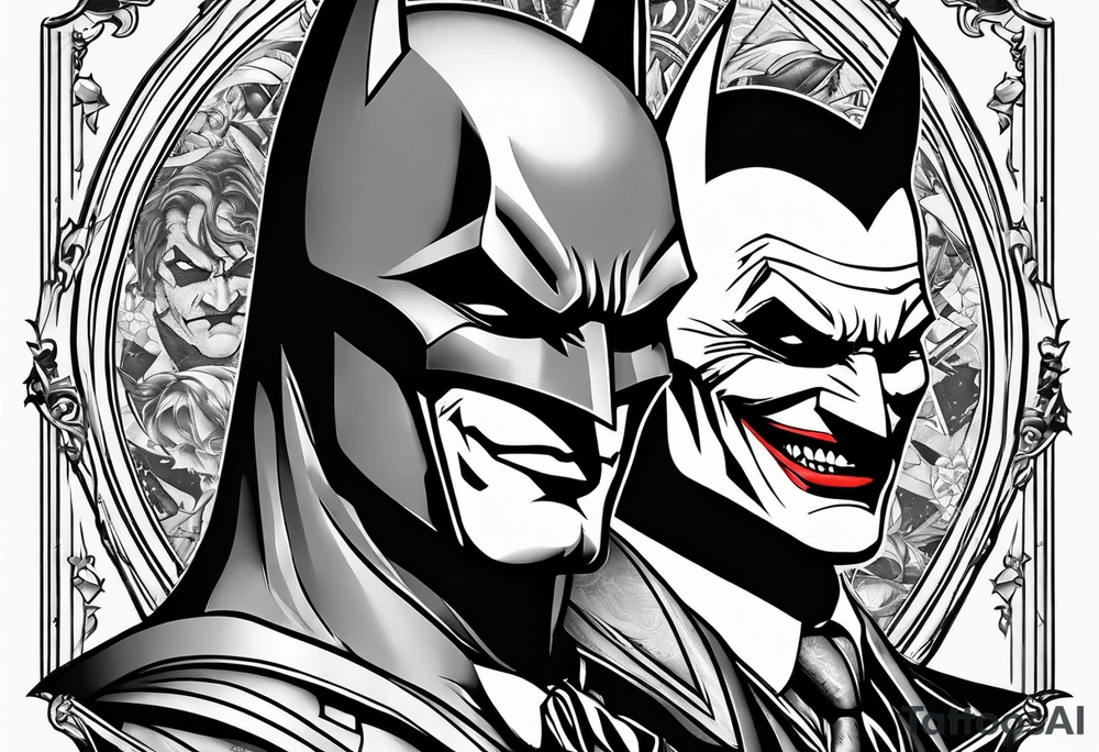 Batman and joker together tattoo idea
