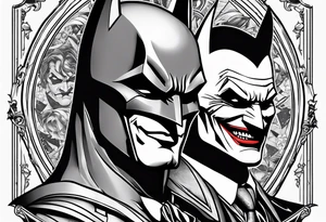 Batman and joker together tattoo idea