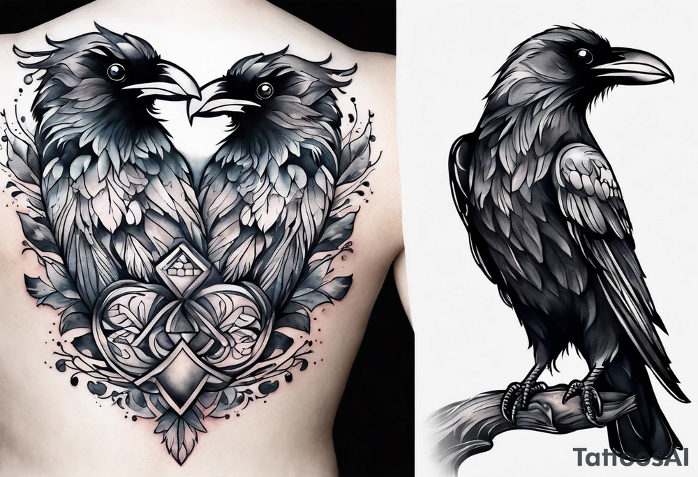 3 Nordic style ravens tattoo idea