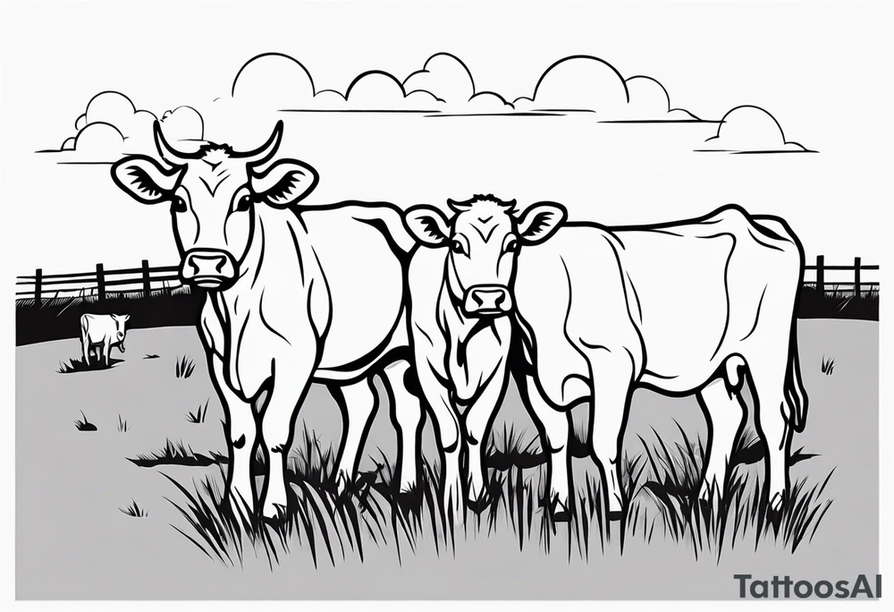 COWS IN FARM tattoo idea