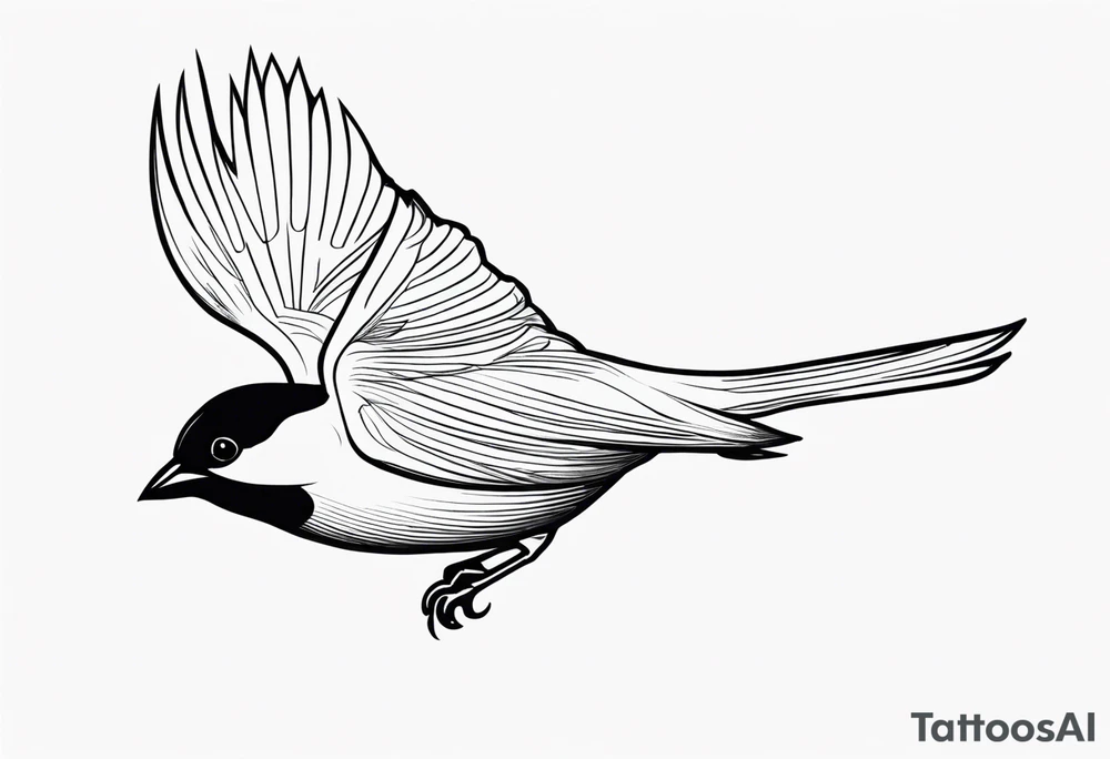 Flying sparrow tattoo idea